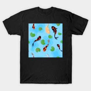 koi carps and lotus in water, japanese culture symbols T-Shirt